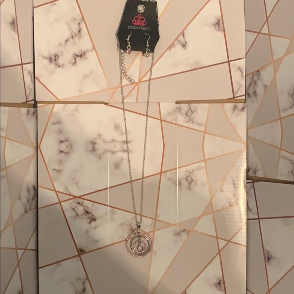 Pink Sparkle Circle Paparazzi Necklace